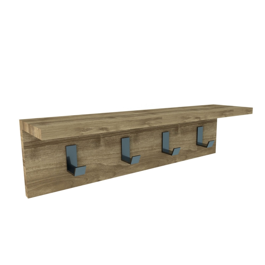 Wall hanger with shelf AYLA 14,5x60 cm brown