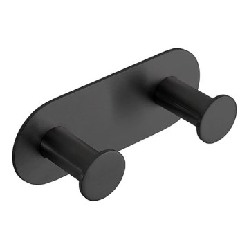 Wall hook 11,5x4,5 cm stainless steel/black