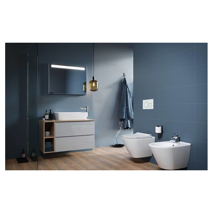 Wall-hung CITY OVAL toilet + SoftClose CITY OVAL toilet seat + SIGMA flush plate + concealed cistern module + insulating gasket