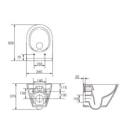 Wall-hung CITY OVAL toilet + SoftClose CITY OVAL toilet seat + SIGMA flush plate + concealed cistern module + insulating gasket