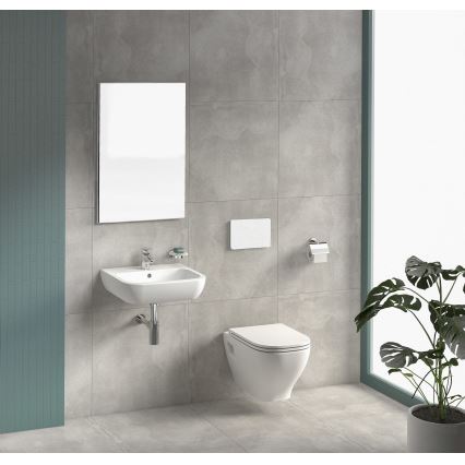 DEEP wall-hung toilet + DEEP SoftClose toilet seat + DUAL dual-flush plate + concealed cistern module + insulation pad