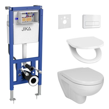Wall-hung toilet LYRA + LYRA SoftClose toilet seat + DUAL flush plate + concealed cistern module + insulation pad