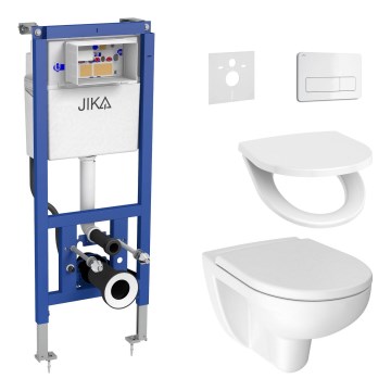 Wall-hung toilet LYRA Rimless + LYRA SoftClose toilet seat + DUAL flush plate + concealed cistern module + insulation pad