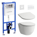Wall-hung toilet PRO + SoftClose PRO toilet seat + DUAL LIS flush plate + concealed in-wall module + insulating pad