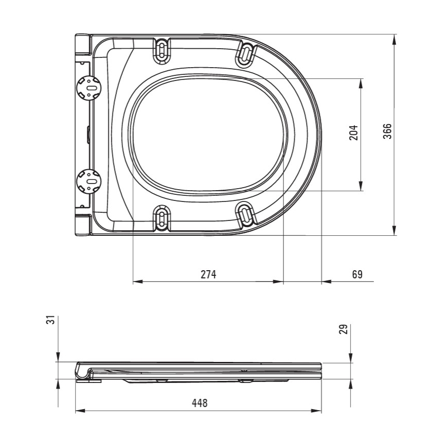 ROUND wall-hung toilet + SoftClose ROUND toilet seat + SIGMA flush plate + in-wall module + insulation pad