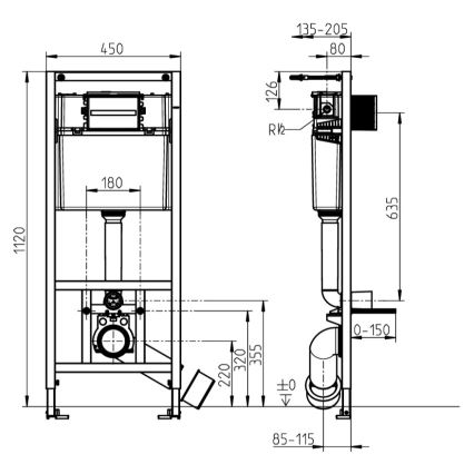 Wall-hung toilet SUBWAY + SoftClose toilet seat SUBWAY + VICONNECT flush plate + VICONNECT concealed installation module + VICONNECT insulation pad