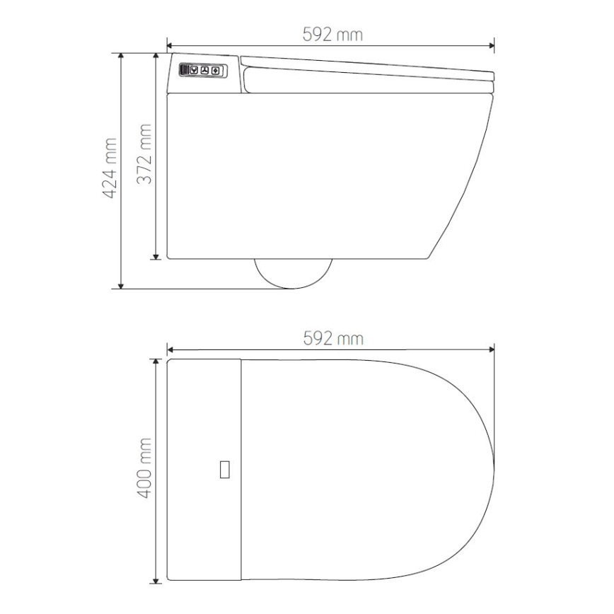 Wall-hung toilet with integrated bidet TISVILDELEJE 1600W/230V white + remote control
