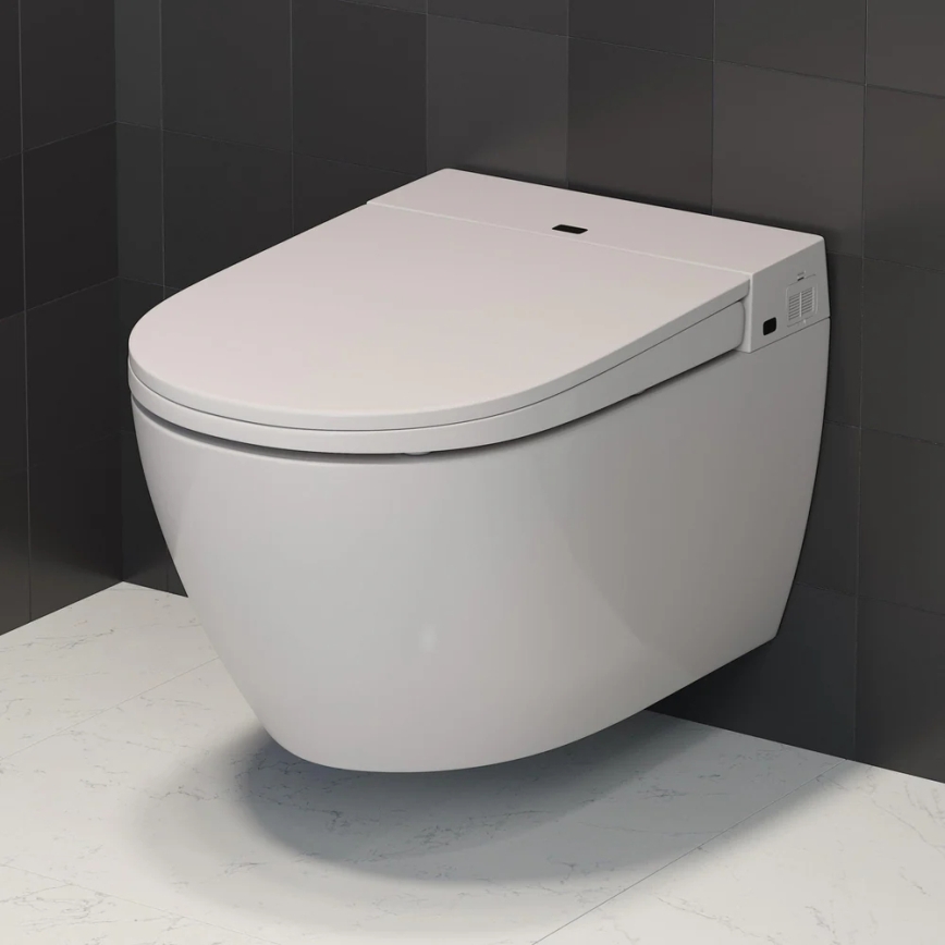 Wall-hung toilet with bidet TISVILDELEJE 1600W/230V + SoftClose toilet seat + SIGMA flush plate + in-wall module + insulation pad + remote control