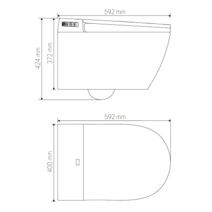 Wall-hung toilet with bidet TISVILDELEJE 1600W/230V + SoftClose toilet seat + SIGMA flush plate + in-wall module + insulation pad + remote control