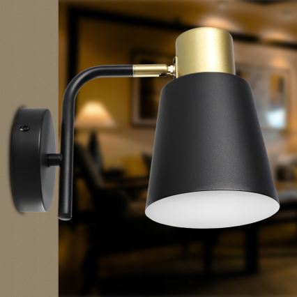 Wall lamp 1xE27/20W/230V black/gold