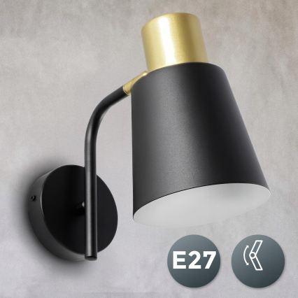 Wall lamp 1xE27/20W/230V black/gold