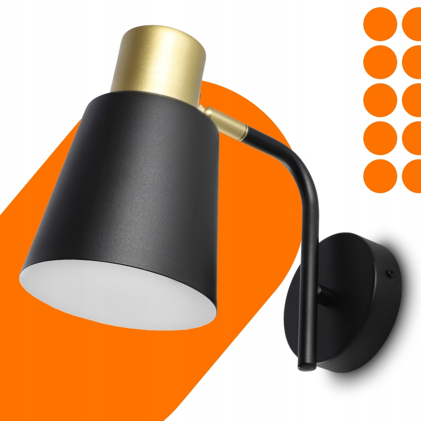 Wall lamp 1xE27/20W/230V black/gold