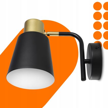 Wall lamp 1xE27/20W/230V black/gold