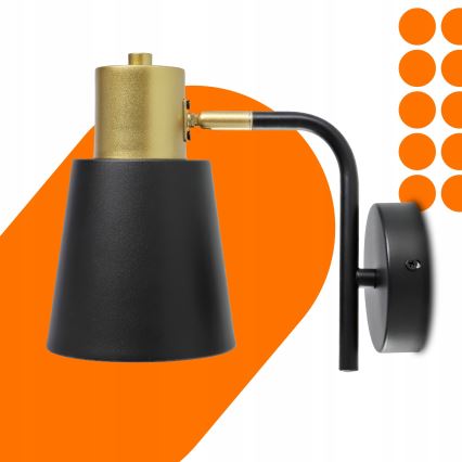 Wall lamp 1xE27/20W/230V black/gold