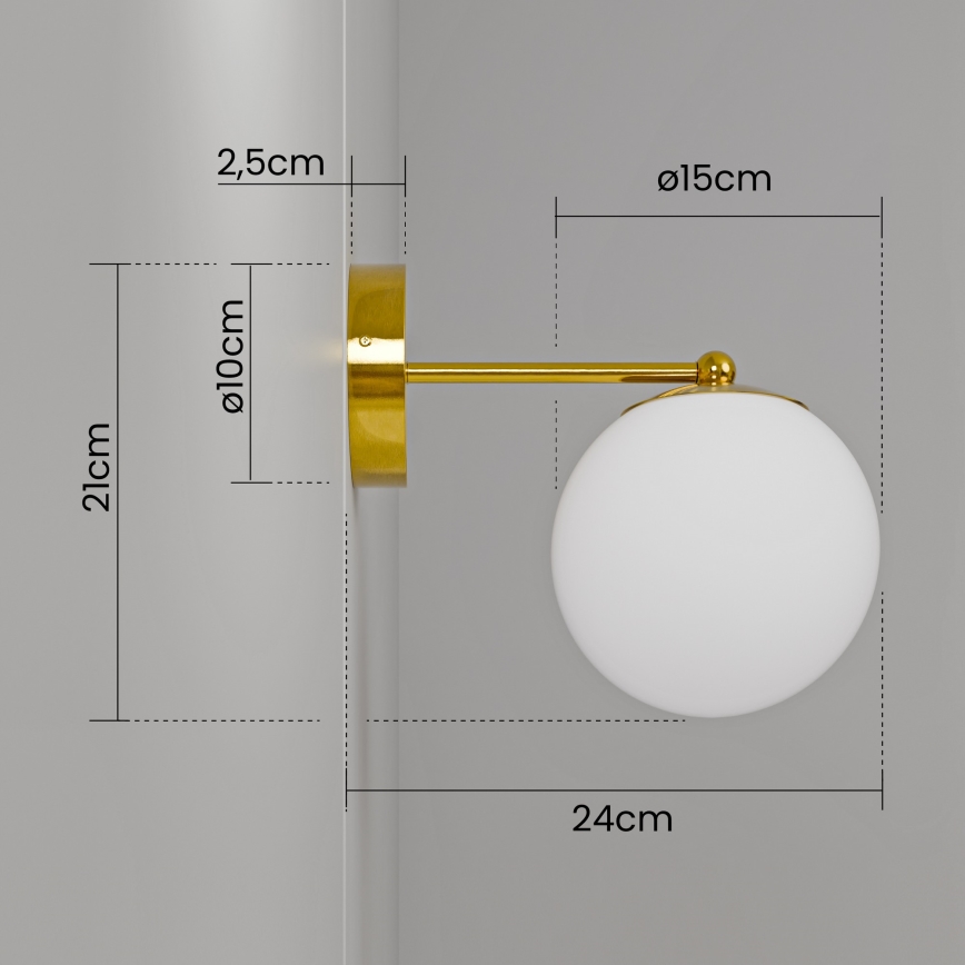 Wall lamp 1xE27/40W/230V gold/white
