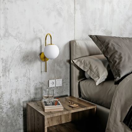 Wall lamp 1xE27/40W/230V gold/white