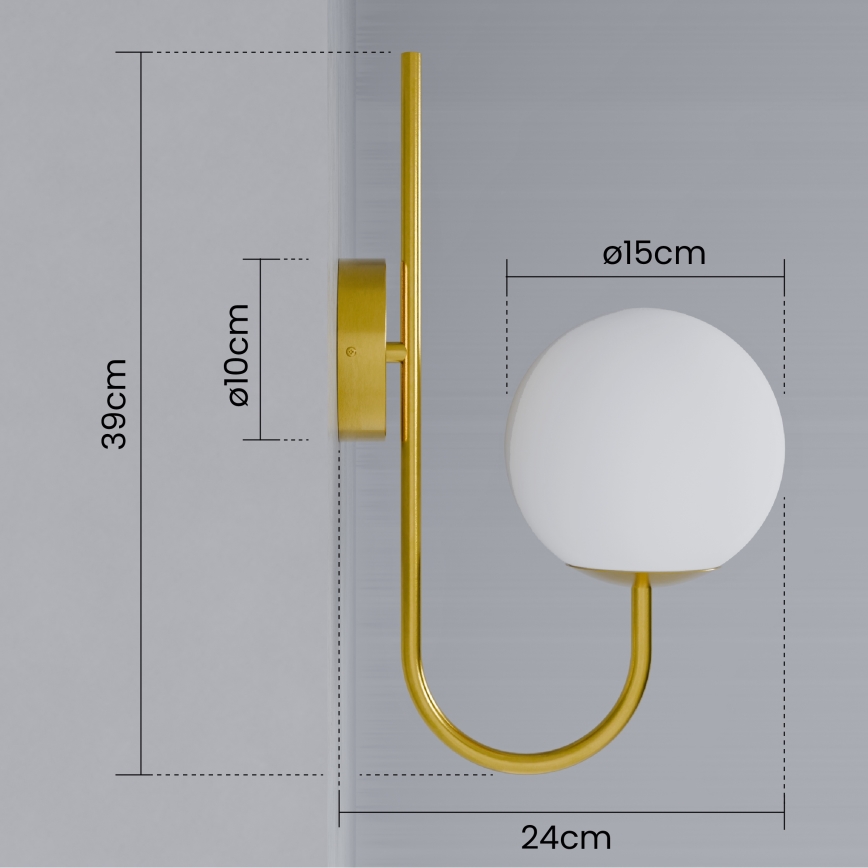 Wall lamp 1xE27/40W/230V gold/white