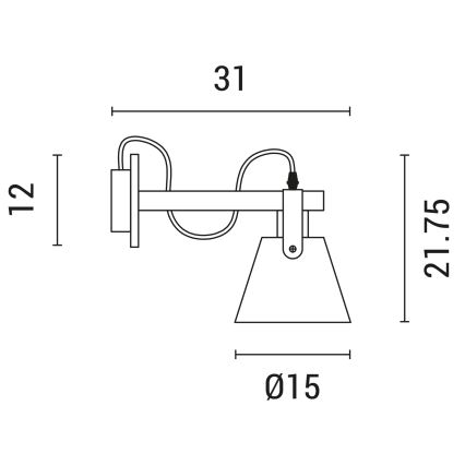 Wall lamp 1xE27/40W/230V white
