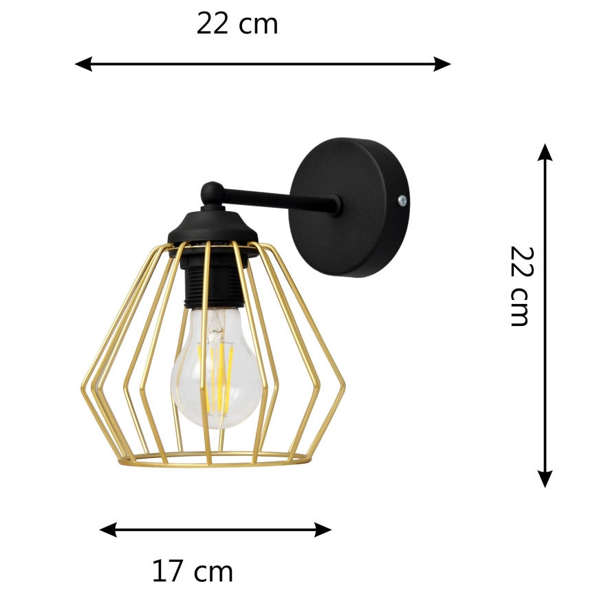 Wall lamp AGAT 1xE27/15W/230V gold/black