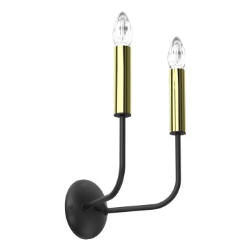 Wall lamp AKASYA 2xE14/15W/230V black/gold