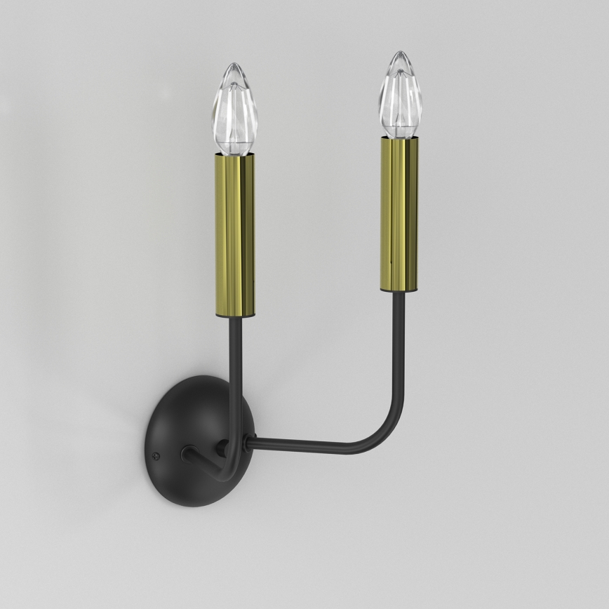 Wall lamp AKASYA 2xE14/15W/230V black/gold