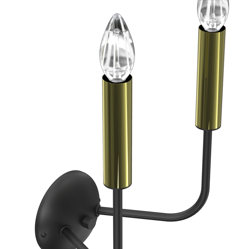Wall lamp AKASYA 2xE14/15W/230V black/gold