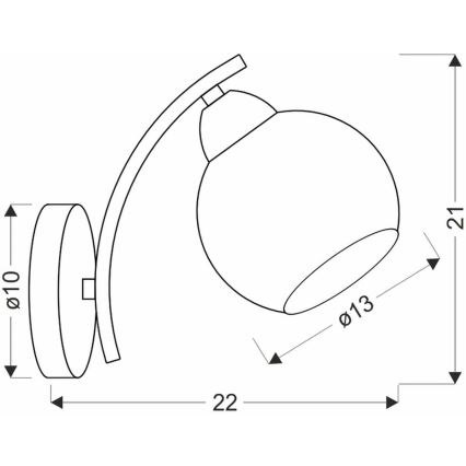 Wall lamp AMOS 1xE27/40W/230V gold