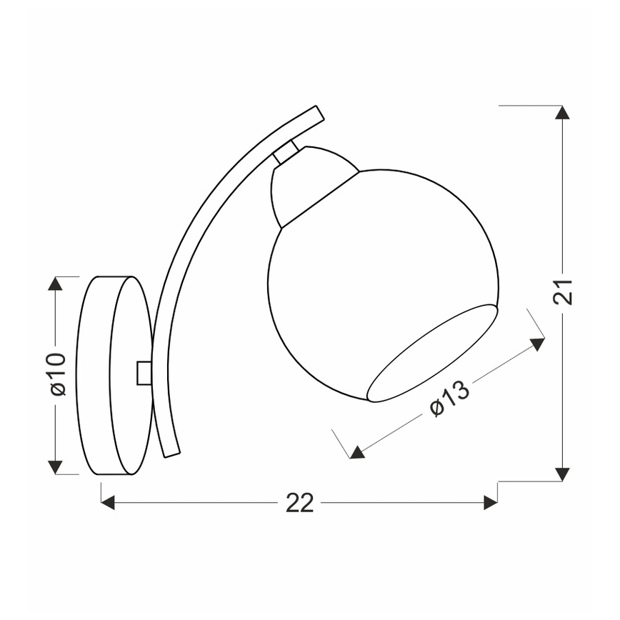 Wall lamp AMOS 1xE27/40W/230V shiny chrome