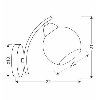 Wall lamp AMOS 1xE27/40W/230V shiny chrome