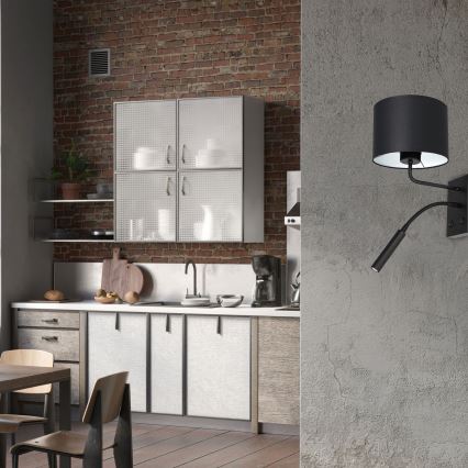 Wall lamp ARDEN 1xE27/60W+1xG9/8W/230V black/white