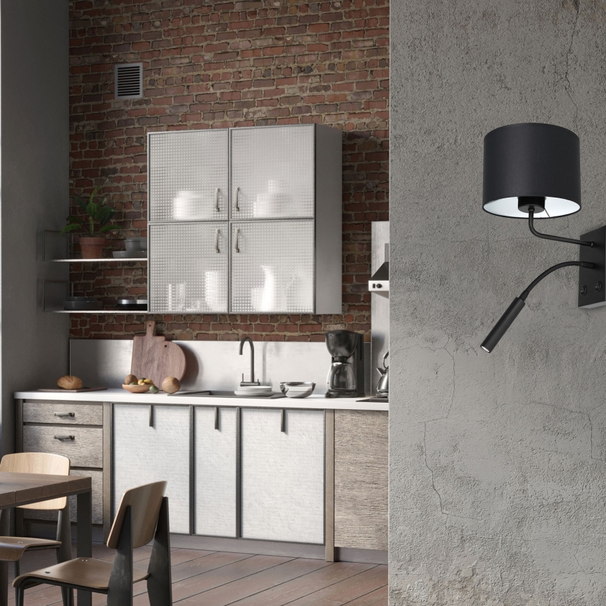 Wall lamp ARDEN 1xE27/60W+1xG9/8W/230V black/white