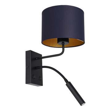 Wall lamp ARDEN 1xE27/60W+1xG9/8W/230V blue