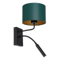 Wall lamp ARDEN 1xE27/60W+1xG9/8W/230V green/gold