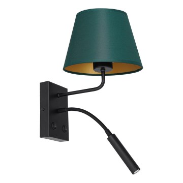 Wall lamp ARDEN 1xE27/60W+1xG9/8W/230V green/gold
