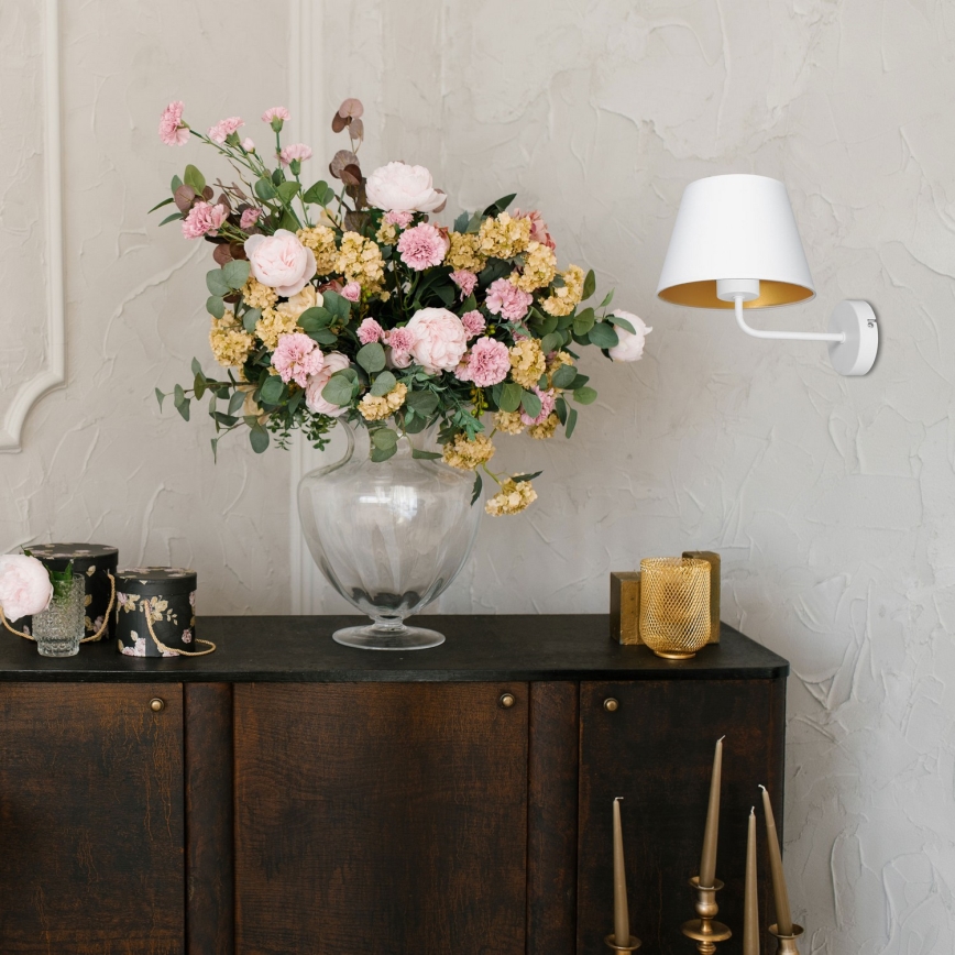 Wall lamp ARDEN 1xE27/60W/230V white/gold