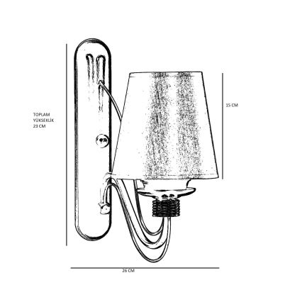 Wall Lamp CLASSIC 1xE27/40W/230V bronze/beige