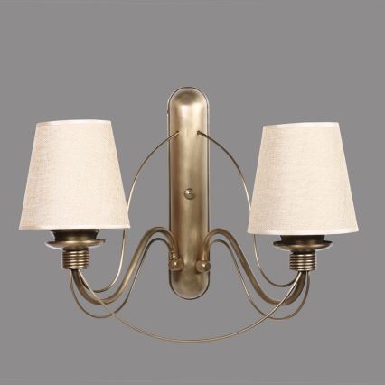 Wall lamp CLASSIC 2xE27/40W/230V bronze/beige