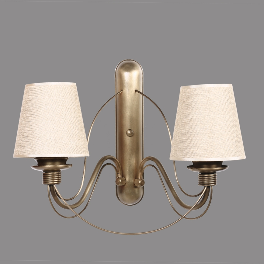 Wall lamp CLASSIC 2xE27/40W/230V bronze/beige