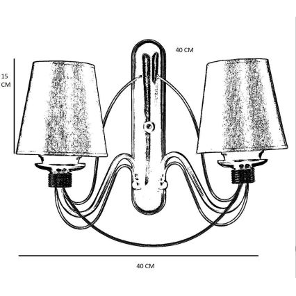 Wall lamp CLASSIC 2xE27/40W/230V bronze/beige