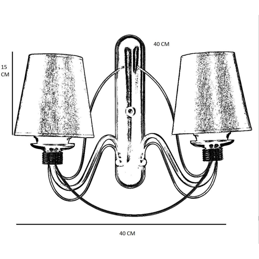 Wall lamp CLASSIC 2xE27/40W/230V bronze/beige