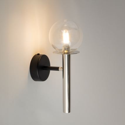 Wall lamp DAISY 1xG9/12W/230V shiny chrome/black/clear