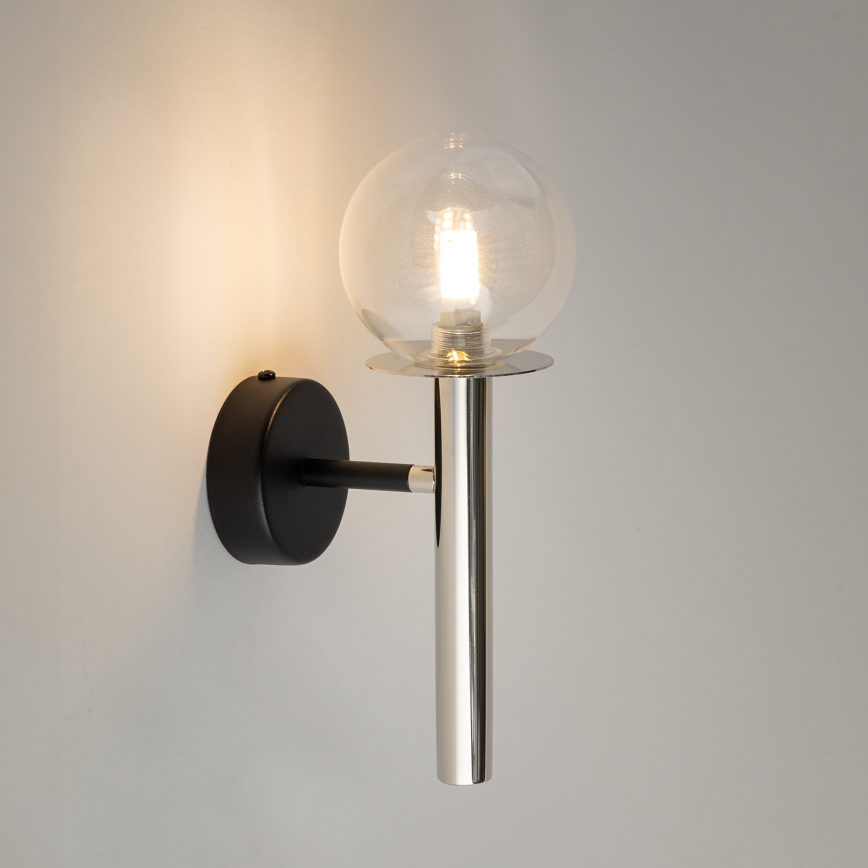 Wall lamp DAISY 1xG9/12W/230V shiny chrome/black/clear