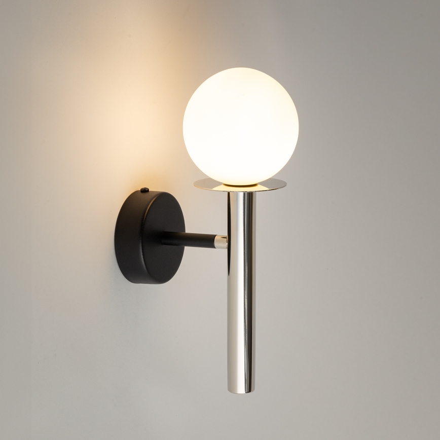 Wall lamp DAISY 1xG9/12W/230V shiny chrome/black/white