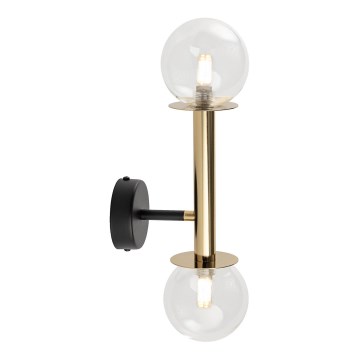 Wall lamp DAISY 2xG9/12W/230V gold/black/clear