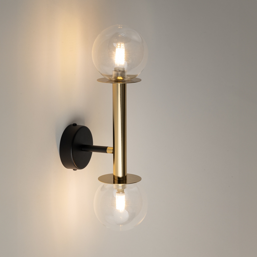 Wall lamp DAISY 2xG9/12W/230V gold/black/clear
