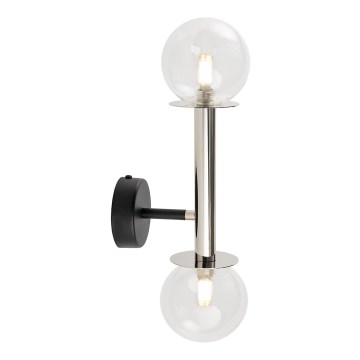 Wall lamp DAISY 2xG9/12W/230V shiny chrome/black/clear