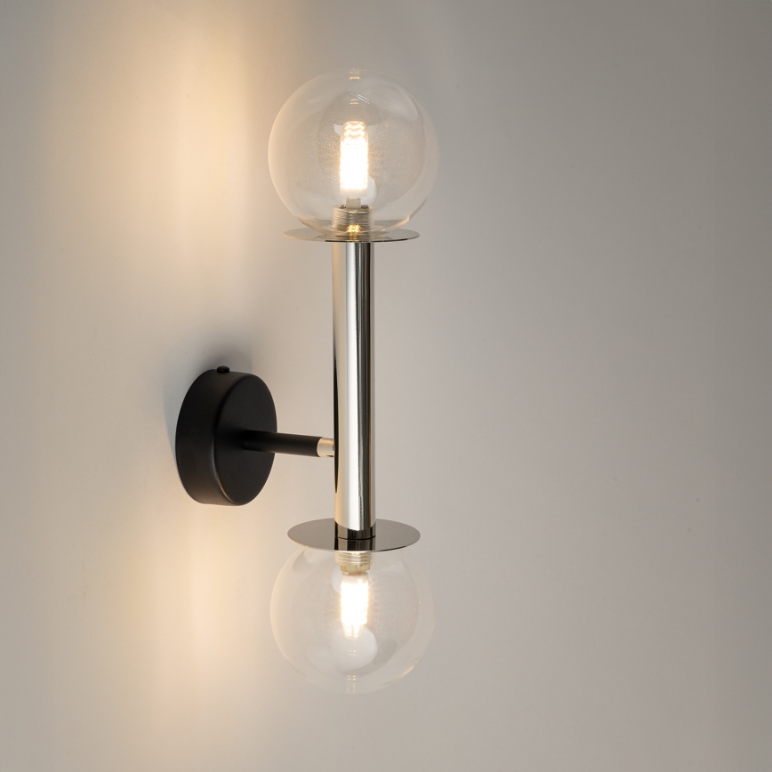 Wall lamp DAISY 2xG9/12W/230V shiny chrome/black/clear