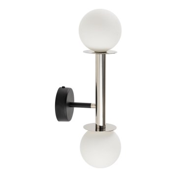 Wall lamp DAISY 2xG9/12W/230V shiny chrome/black/white