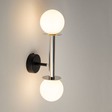 Wall lamp DAISY 2xG9/12W/230V shiny chrome/black/white