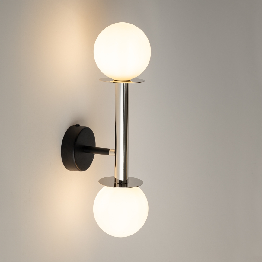 Wall lamp DAISY 2xG9/12W/230V shiny chrome/black/white